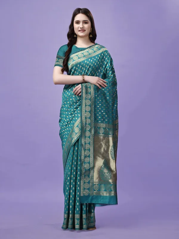 Leelavati_Woven_Self_Design_Kanjivaram_Pure_Silk_Jacquard_Saree_Light_Blue