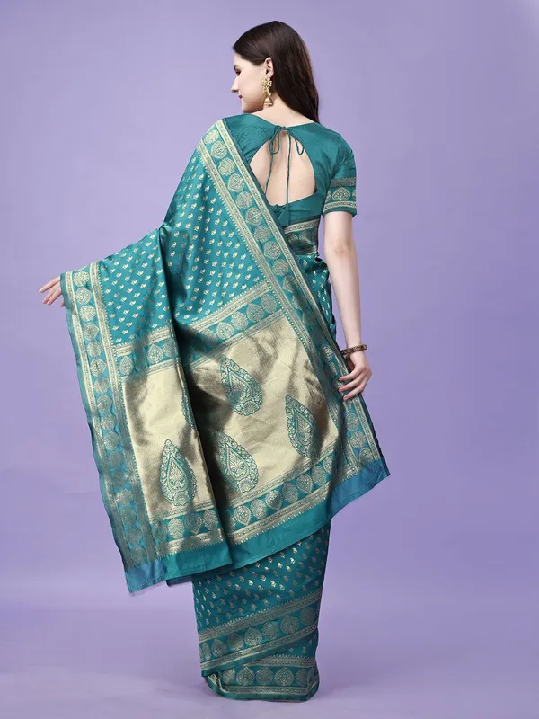 Leelavati_Woven_Self_Design_Kanjivaram_Pure_Silk_Jacquard_Saree_Light_Blue