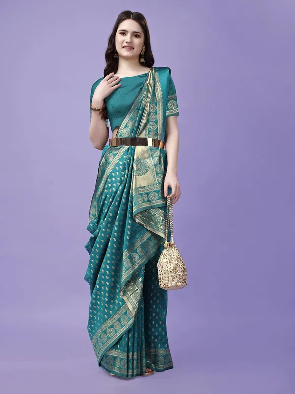 Leelavati_Woven_Self_Design_Kanjivaram_Pure_Silk_Jacquard_Saree_Light_Blue