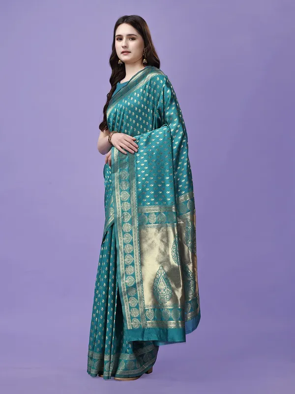 Leelavati_Woven_Self_Design_Kanjivaram_Pure_Silk_Jacquard_Saree_Light_Blue