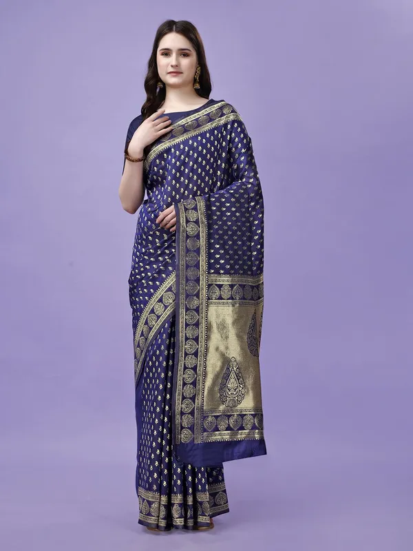 Leelavati_Woven_Self_Design_Kanjivaram_Pure_Silk_Jacquard_Saree_Blue