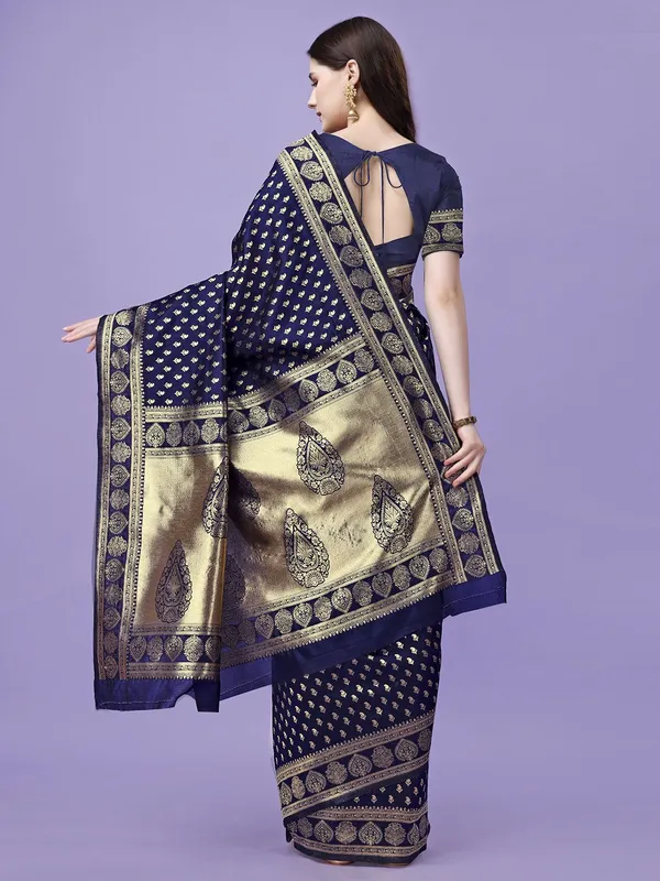 Leelavati_Woven_Self_Design_Kanjivaram_Pure_Silk_Jacquard_Saree_Blue