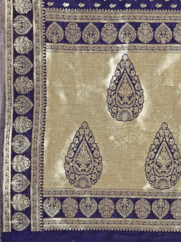Leelavati_Woven_Self_Design_Kanjivaram_Pure_Silk_Jacquard_Saree_Blue