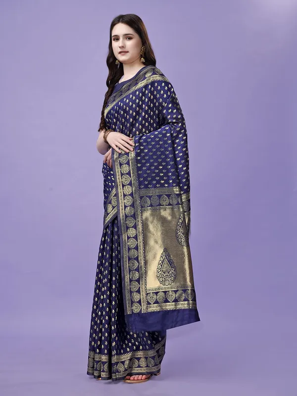 Leelavati_Woven_Self_Design_Kanjivaram_Pure_Silk_Jacquard_Saree_Blue