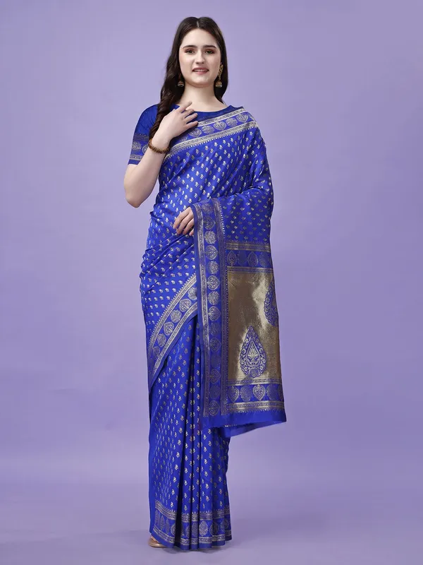 Leelavati_Woven_Self_Design_Kanjivaram_Pure_Silk_Jacquard_Saree_Blue