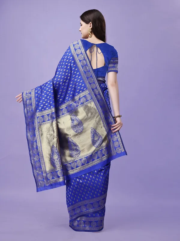 Leelavati_Woven_Self_Design_Kanjivaram_Pure_Silk_Jacquard_Saree_Blue