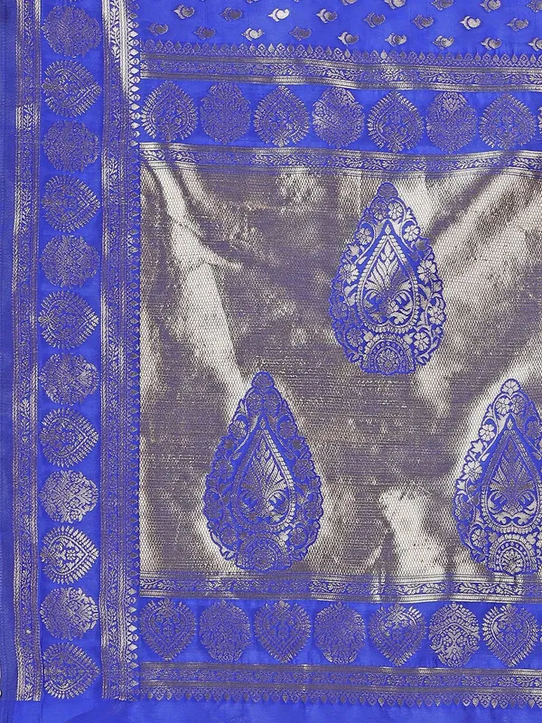 Leelavati_Woven_Self_Design_Kanjivaram_Pure_Silk_Jacquard_Saree_Blue