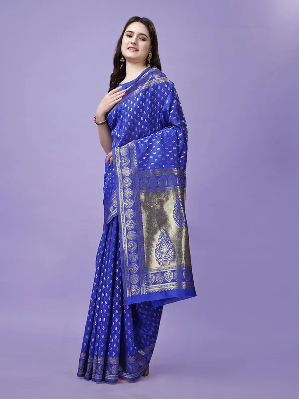Leelavati_Woven_Self_Design_Kanjivaram_Pure_Silk_Jacquard_Saree_Blue