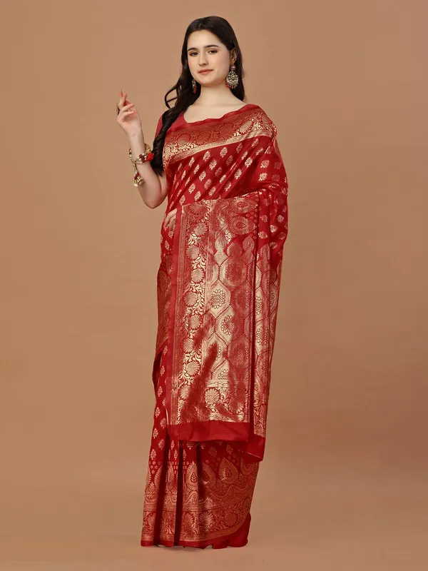 Leelavati_Woven_Self_Design_Kanjivaram_Pure_Silk_Jacquard_Saree_Red