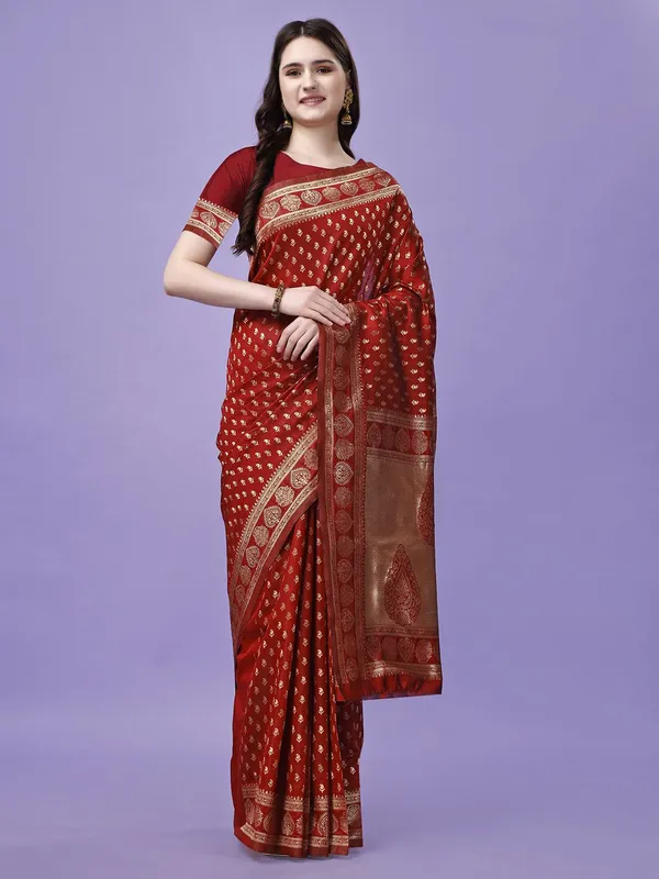 Leelavati_Self_Design_Kanjivaram_Pure_Silk_Jacquard_Saree_Red