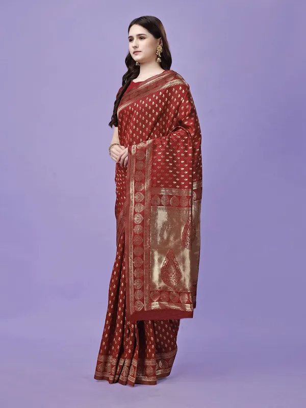 Leelavati_Self_Design_Kanjivaram_Pure_Silk_Jacquard_Saree_Red