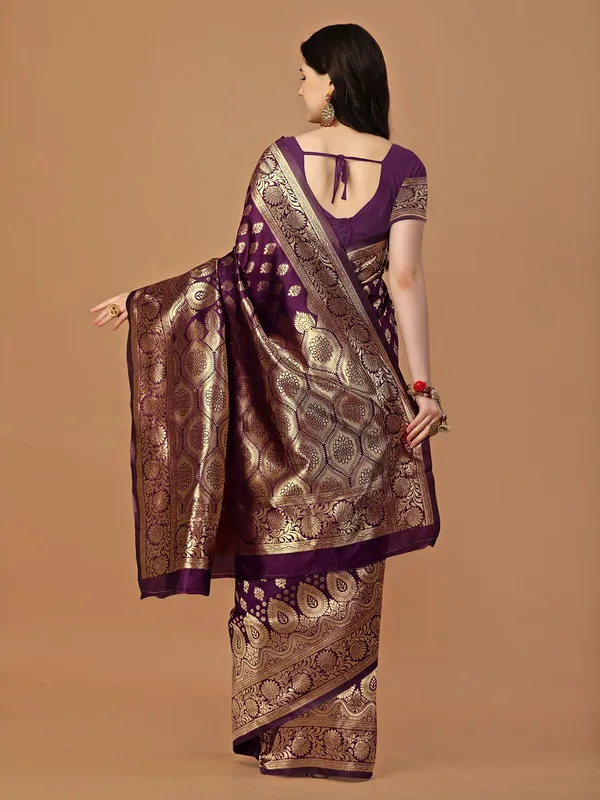 Leelavati_Woven_Self_Design_Kanjivaram_Pure_Silk_Jacquard_Saree_Purple