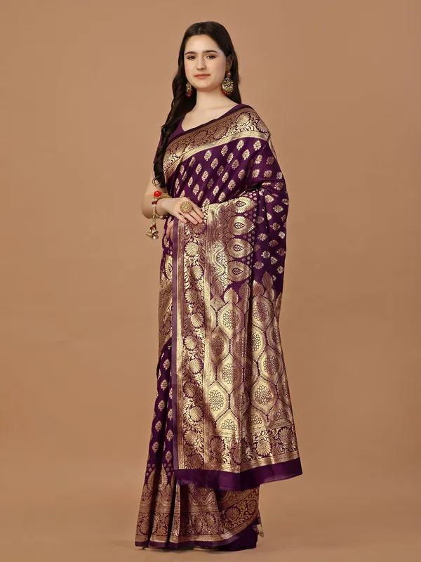 Leelavati_Woven_Self_Design_Kanjivaram_Pure_Silk_Jacquard_Saree_Purple