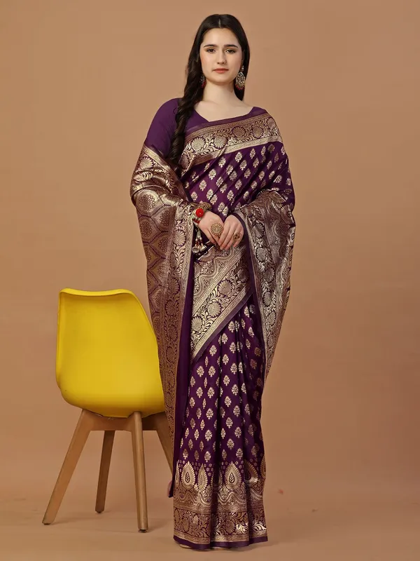 Leelavati_Woven_Self_Design_Kanjivaram_Pure_Silk_Jacquard_Saree_Purple