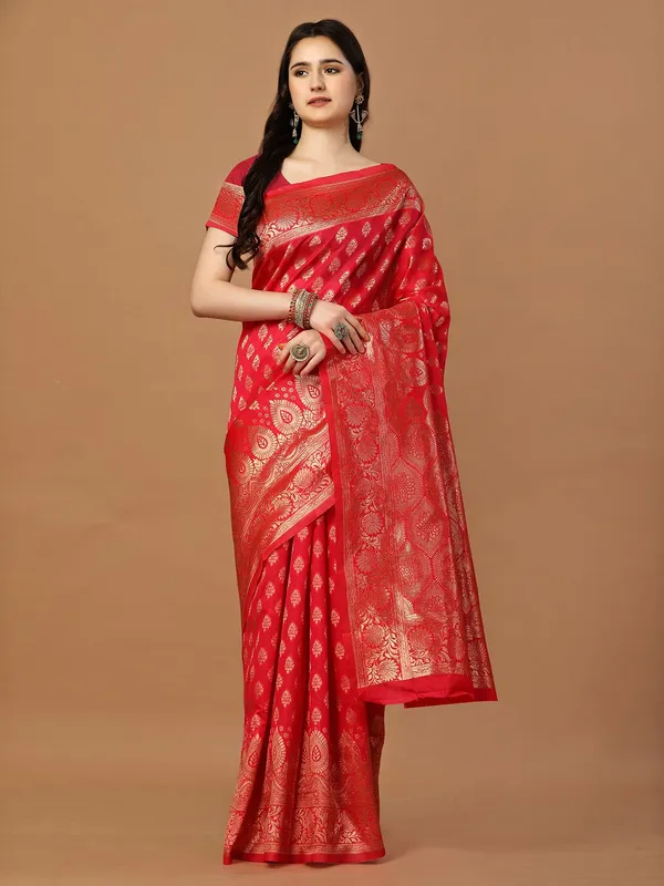 Leelavati_Woven_Self_Design_Kanjivaram_Pure_Silk_Jacquard_Saree_Red