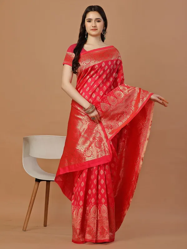 Leelavati_Woven_Self_Design_Kanjivaram_Pure_Silk_Jacquard_Saree_Red