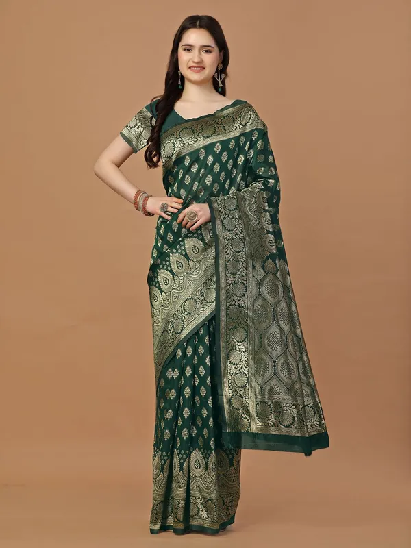Leelavati_Woven_Self_Design_Kanjivaram_Pure_Silk_Jacquard_Saree_Green