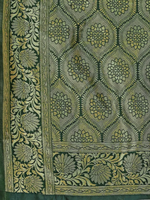 Leelavati_Woven_Self_Design_Kanjivaram_Pure_Silk_Jacquard_Saree_Green