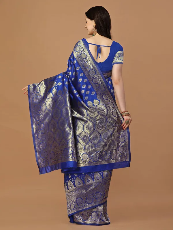 Leelavati_Woven_Self_Design_Kanjivaram_Pure_Silk_Jacquard_Saree_Blue