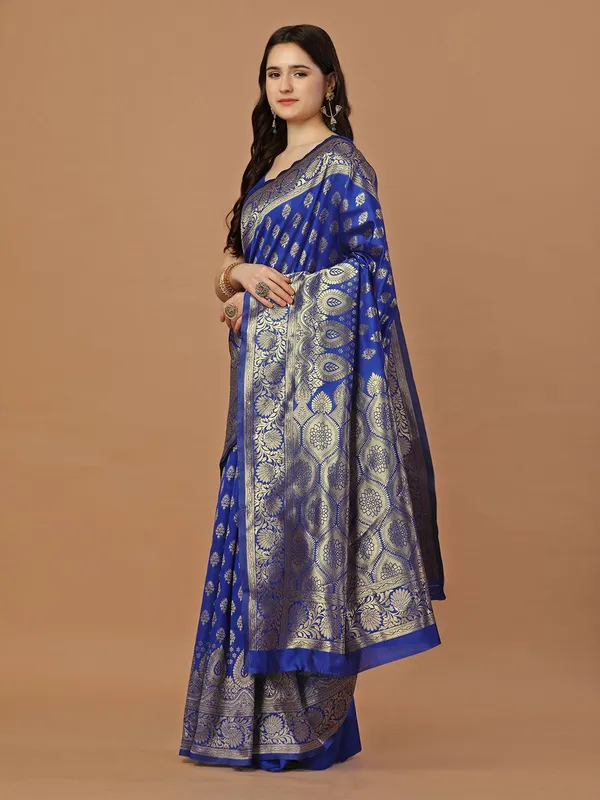 Leelavati_Woven_Self_Design_Kanjivaram_Pure_Silk_Jacquard_Saree_Blue