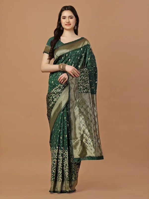Leelavati_Self_Design_Kanjivaram_Pure_Silk_Jacquard_Saree_Green