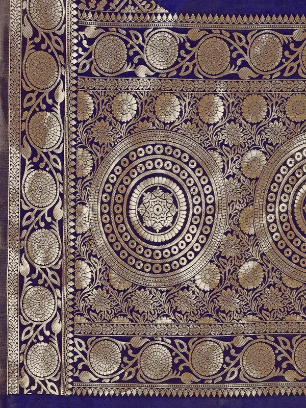 Leelavati_Woven_Self_Design_Kanjivaram_Pure_Silk_Jacquard_Saree_Dark_Blue