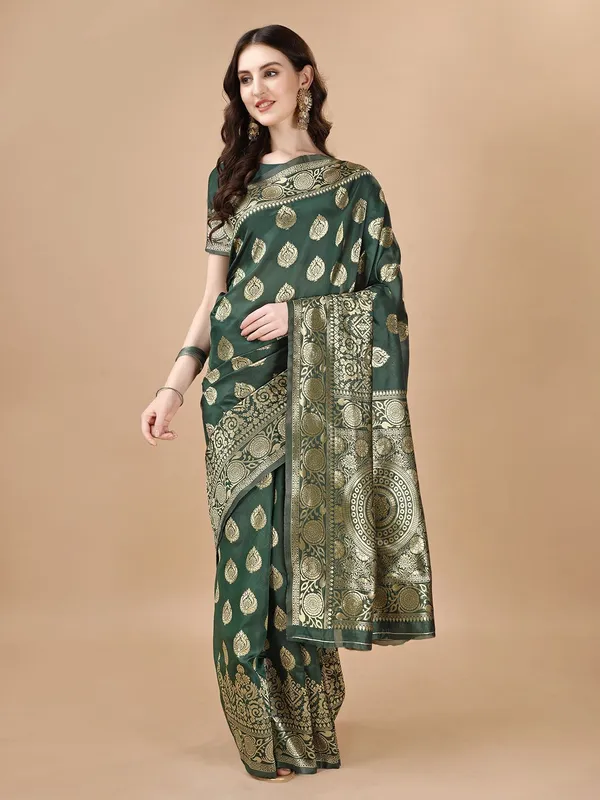 Leelavati_Woven_Self_Design_Kanjivaram_Pure_Silk_Jacquard_Saree_Green