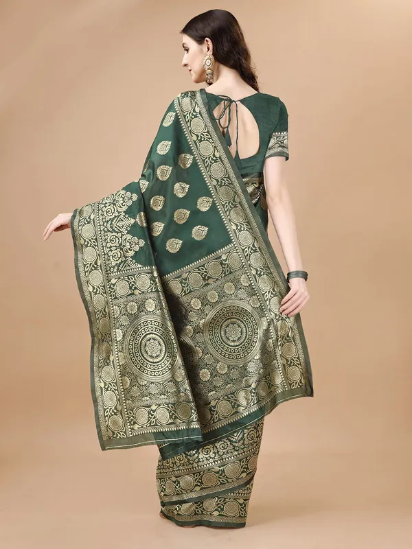 Leelavati_Woven_Self_Design_Kanjivaram_Pure_Silk_Jacquard_Saree_Green