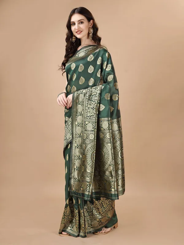 Leelavati_Woven_Self_Design_Kanjivaram_Pure_Silk_Jacquard_Saree_Green