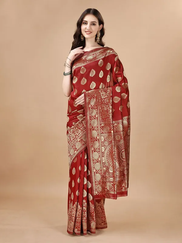 Leelavati_Woven_Self_Design_Kanjivaram_Pure_Silk_Jacquard_Saree_Red