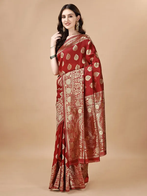 Leelavati_Woven_Self_Design_Kanjivaram_Pure_Silk_Jacquard_Saree_Red
