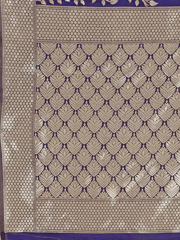 Leelavati_Woven_Kanjivaram_Pure_Silk_Jacquard_Saree_Dark_Blue
