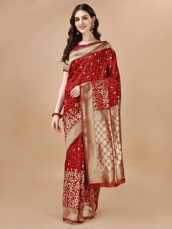 Leelavati_Woven_Self_Design_Kanjivaram_Pure_Silk_Jacquard_Saree_Red