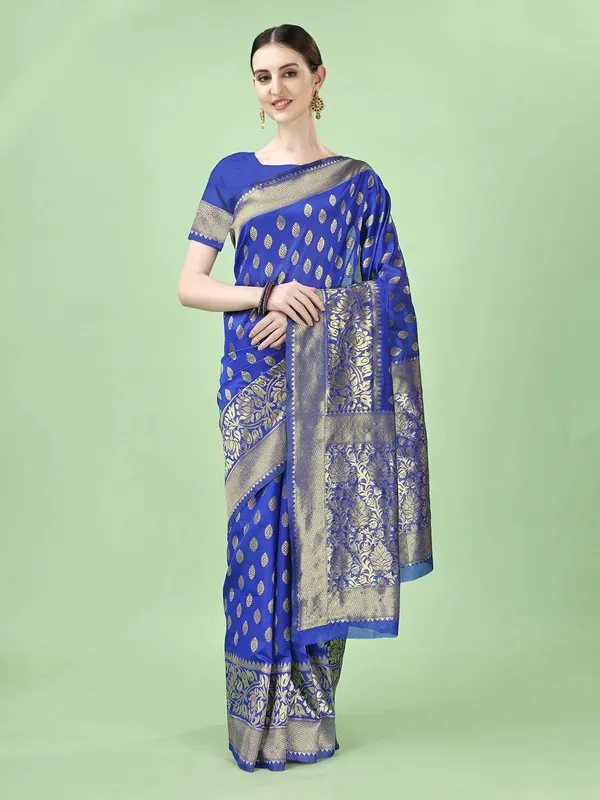 Leelavati_Woven_Kanjivaram_Pure_Silk_Jacquard_Saree_Blue