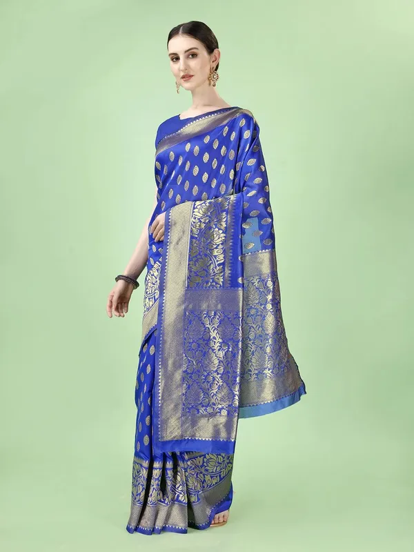 Leelavati_Woven_Kanjivaram_Pure_Silk_Jacquard_Saree_Blue