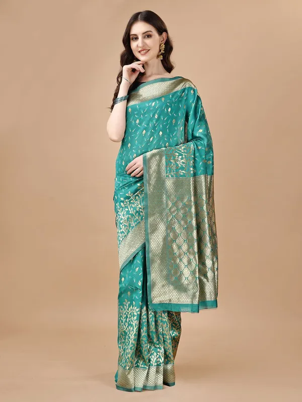 Leelavati_Woven_Kanjivaram_Pure_Silk_Jacquard_Saree_Light_Blue
