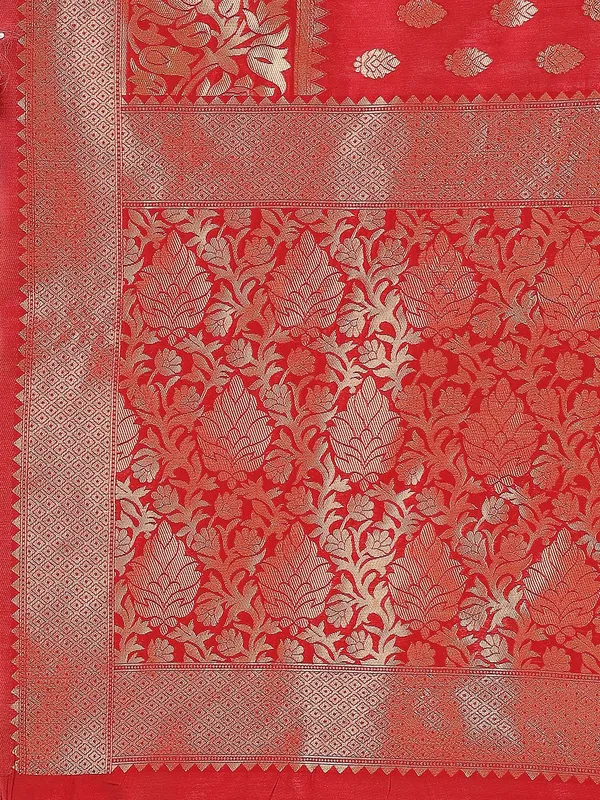 Leelavati_Woven_Self_Design_Kanjivaram_Pure_Silk_Jacquard_Saree_Red