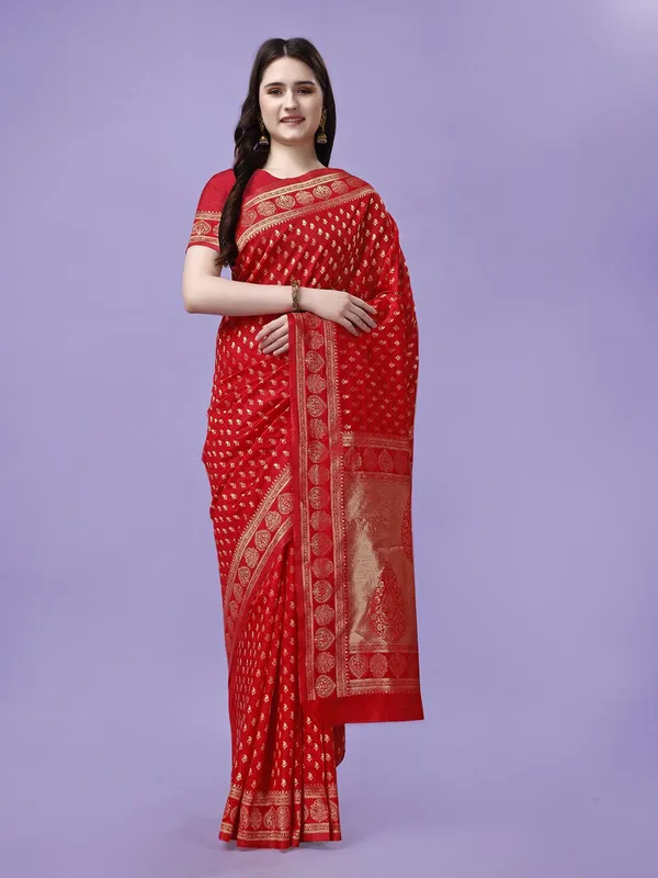 Leelavati_Woven_Self_Design_Kanjivaram_Pure_Silk_Jacquard_Saree_Red