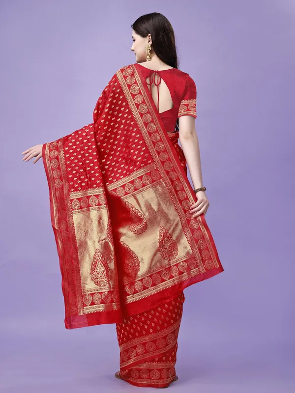 Leelavati_Woven_Self_Design_Kanjivaram_Pure_Silk_Jacquard_Saree_Red