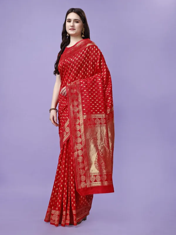 Leelavati_Woven_Self_Design_Kanjivaram_Pure_Silk_Jacquard_Saree_Red