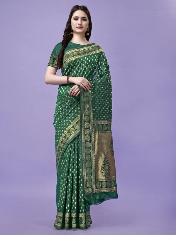 Leelavati_Woven_Kanjivaram_Pure_Silk_Jacquard_Saree_Green