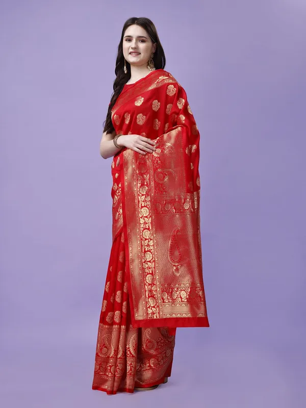 Leelavati_Woven_Self_Design_Kanjivaram_Pure_Silk_Jacquard_Saree_Red