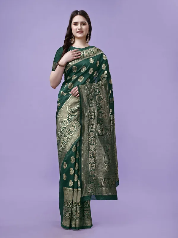 Leelavati_Woven_Kanjivaram_Pure_Silk_Jacquard_Saree_Green