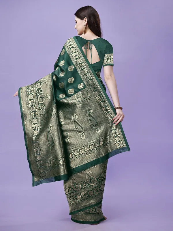 Leelavati_Woven_Kanjivaram_Pure_Silk_Jacquard_Saree_Green