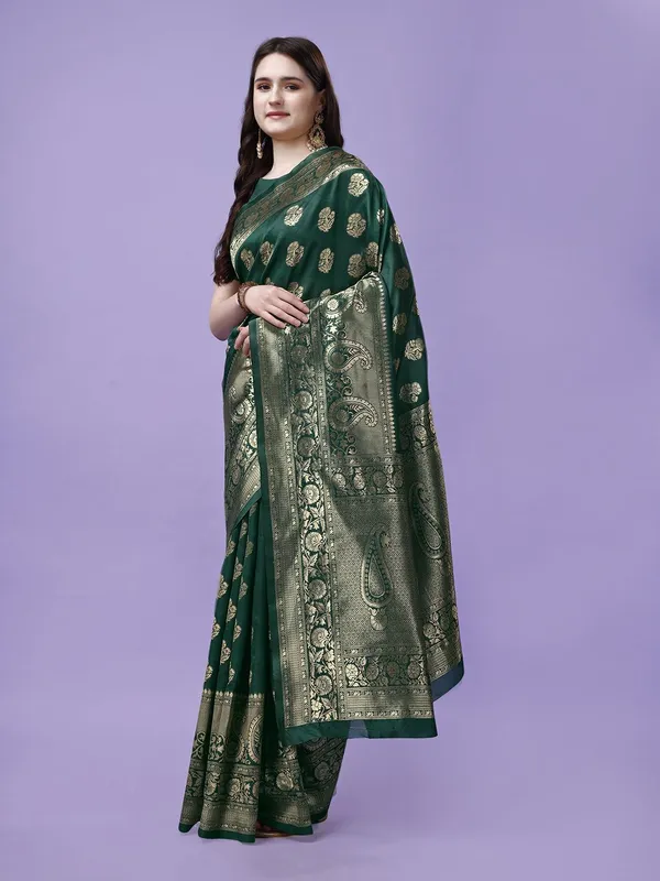 Leelavati_Woven_Kanjivaram_Pure_Silk_Jacquard_Saree_Green