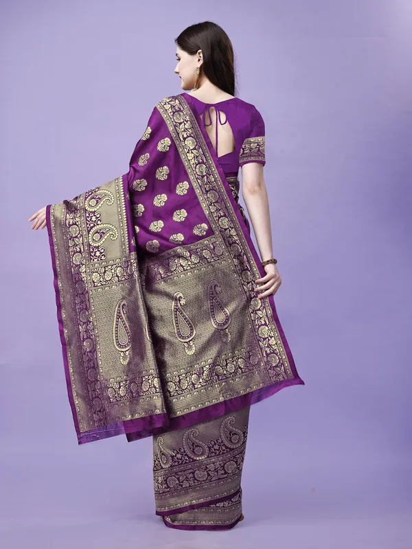 Leelavati_Woven_Self_Design_Kanjivaram_Pure_Silk_Jacquard_Saree_Purple