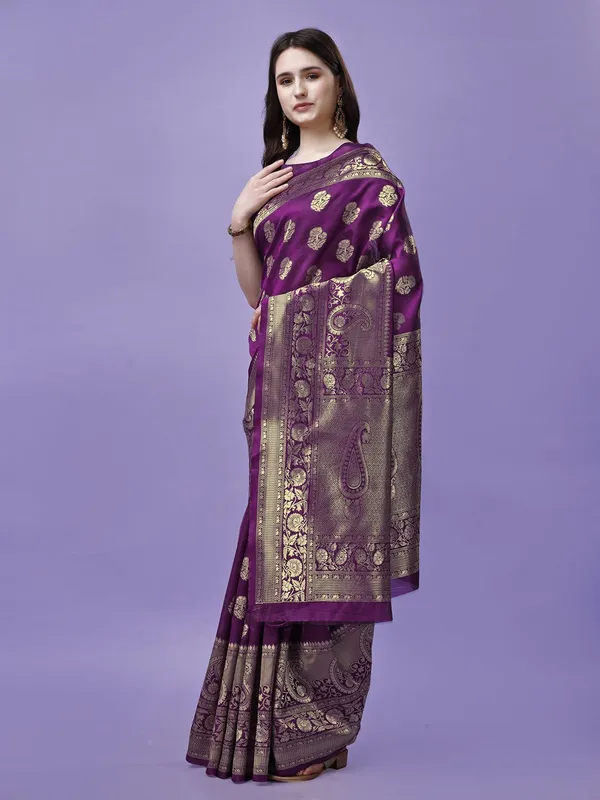 Leelavati_Woven_Self_Design_Kanjivaram_Pure_Silk_Jacquard_Saree_Purple