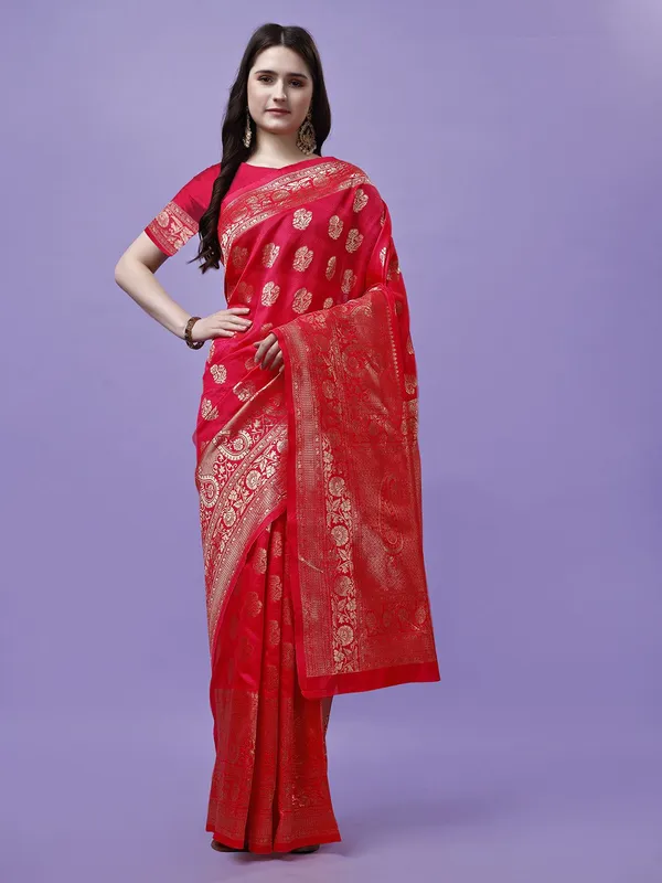 Leelavati_Woven_Self_Design_Kanjivaram_Pure_Silk_Jacquard_Saree_Red