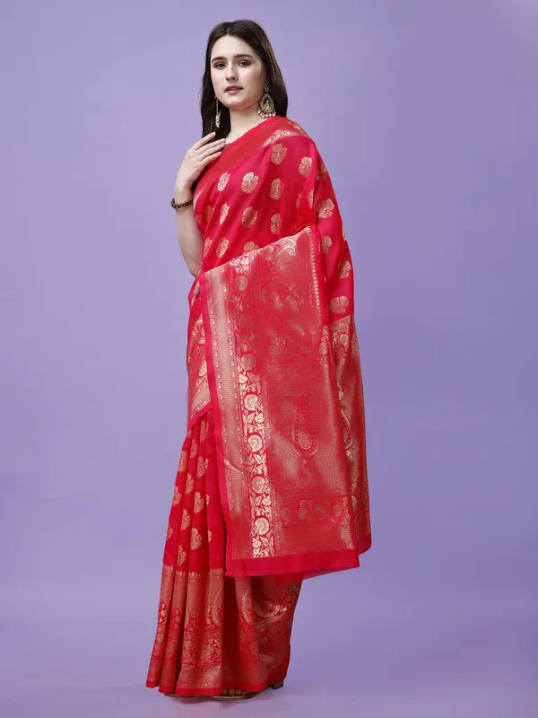 Leelavati_Woven_Self_Design_Kanjivaram_Pure_Silk_Jacquard_Saree_Red