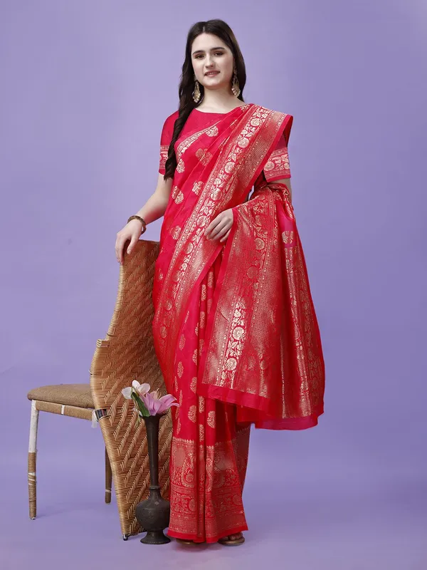 Leelavati_Woven_Self_Design_Kanjivaram_Pure_Silk_Jacquard_Saree_Red